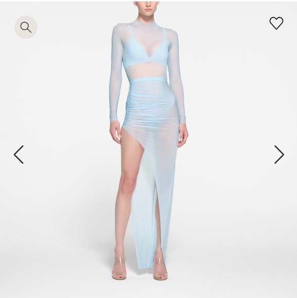 Skims Opal Blue Long Tube Skirt 2x - Picture 1 of 4